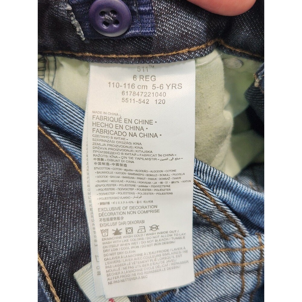Levi's boy's 511 Slim dark wash jeans size 6 - Picture 2 of 9